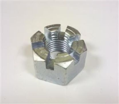 Picture of DRIVESHAFT NUT CASTLE TYPE STAG/TR6/2000 RANGE /MINI FRONT HUB NUT CV JOINT DRUM BRAKE / 7 INCH COOPER DISC 1959-1984(21A79)