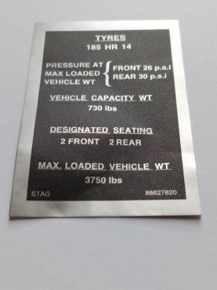 Picture of TYRE PRESSURE LABEL(JPS965)